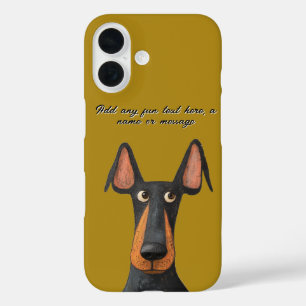 Funny Doberman Dog Black Tan Mustard Yellow  iPhone 16 Case