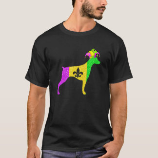 Funny Doberman Dog Lover Mardi Gras Carnival Party T-Shirt