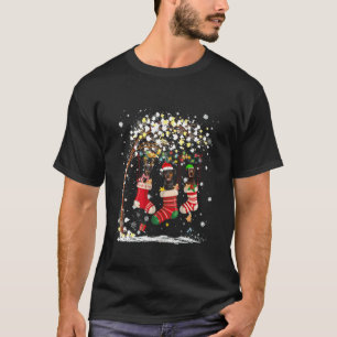Funny Doberman Dog Tree Christmas Lights Xmas Paja T-Shirt