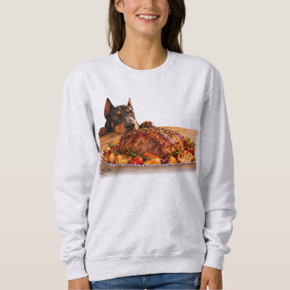 Funny Doberman Eyeing Roast Beef Sweatshirt