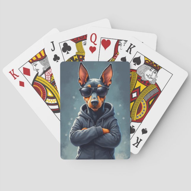 Funny Doberman Kawaii Dog Poker Cards (Back)