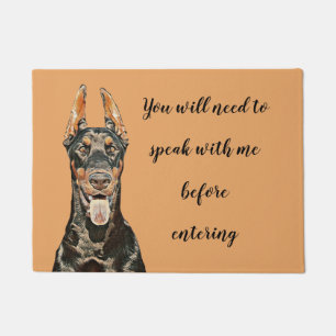 Funny Doberman Pinscher Doormat