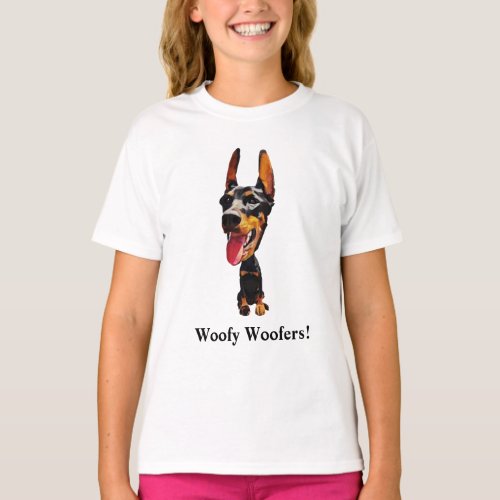 Funny Doberman Pinscher Girls T_Shirt