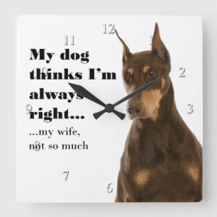 Funny Doberman v Wife Clock