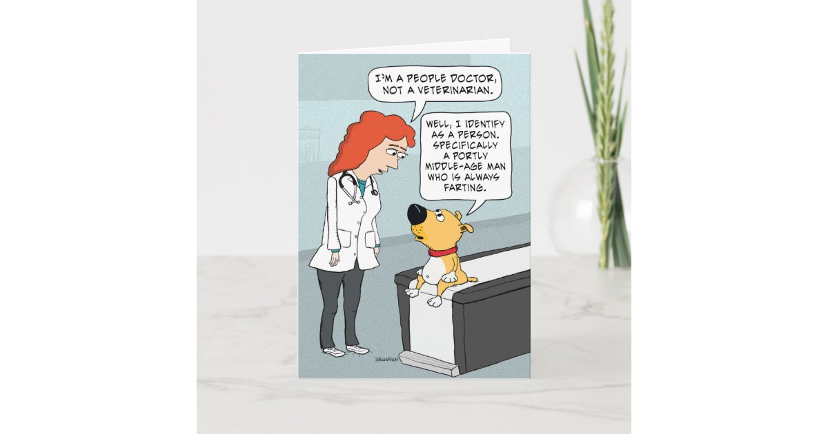 Funny Doctor and Dog Birthday Card | Zazzle.com