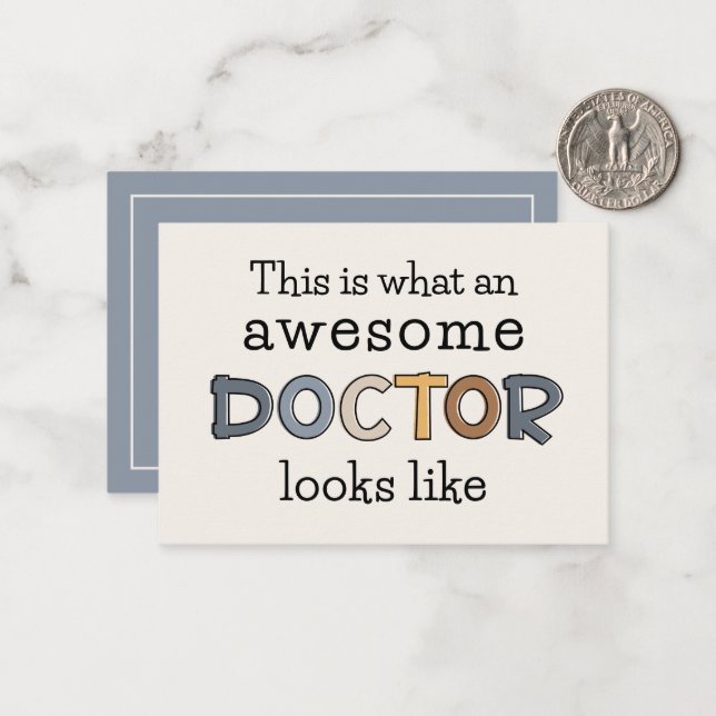 Funny Doctor Awesome Doctor Custom Thank You Note Card (Front/Back In Situ)
