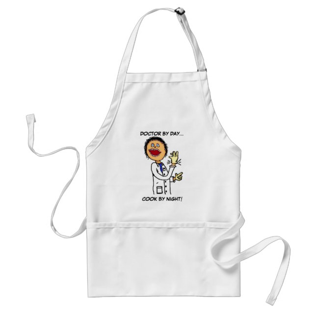 Funny Doctor Cartoon Adult Apron (Front)