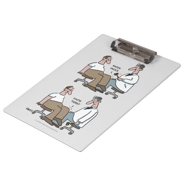 Funny Doctor Cartoon Clipboard (Angled)