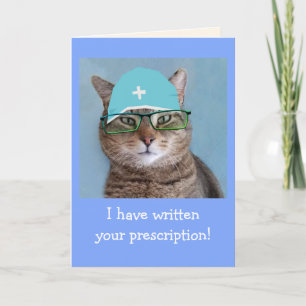 Funny Doctor Cat Get Well Card