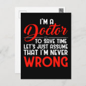 Funny Doctor Degree Humor Postcard (Front/Back)