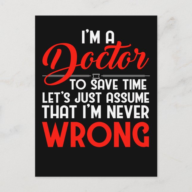 Funny Doctor Degree Humor Postcard (Front)
