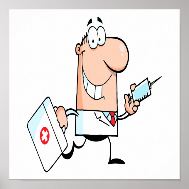 funny doctor doc on the run cartoon poster (Front)