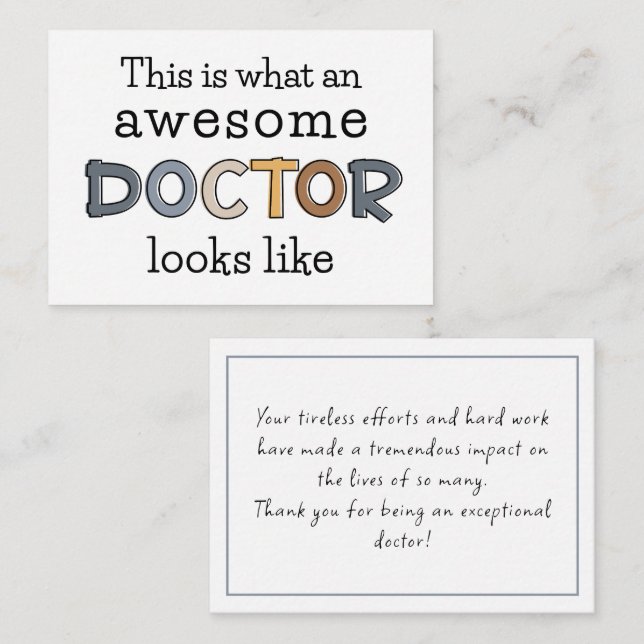 Funny Doctor Gifts | Awesome Doctor Appreciation Note Card (Front/Back)