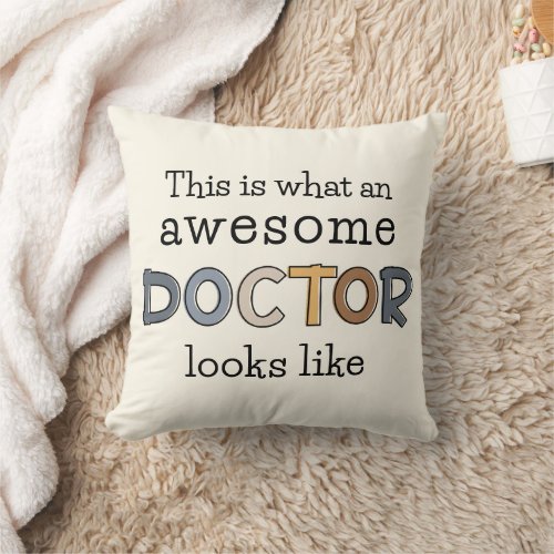 Funny Doctor Gifts  Awesome Doctor Throw Pillow