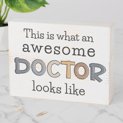 Funny Doctor Gifts  Awesome Doctor Wooden Box Sign