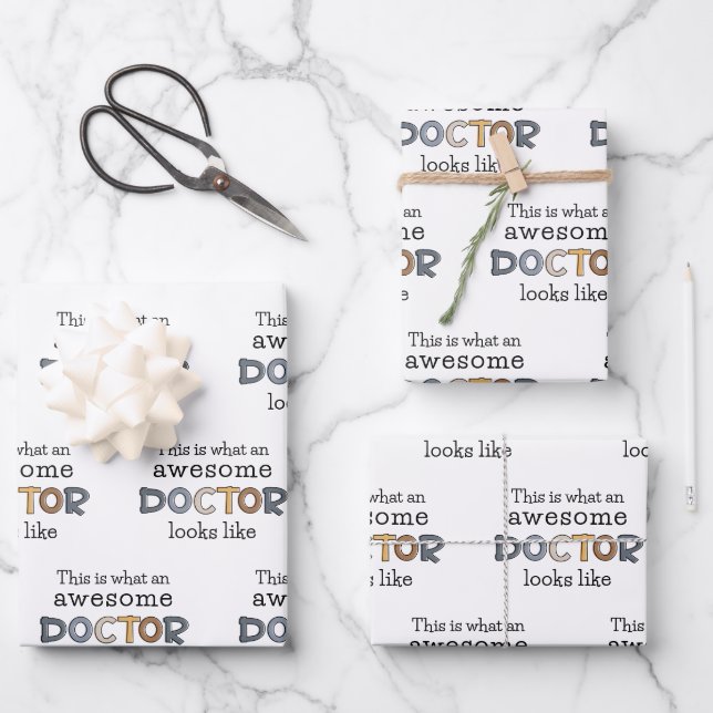 Funny Doctor Gifts | Awesome Doctor Wrapping Paper Sheets (Front)