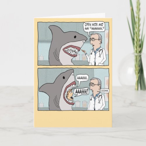Funny Doctor Gives Shark a Checkup Birthday Card