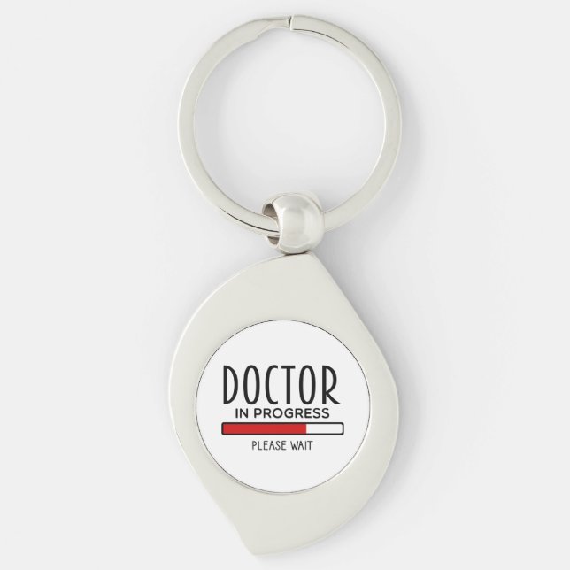 Funny Doctor In Progress Med School Student   Keychain (Front)