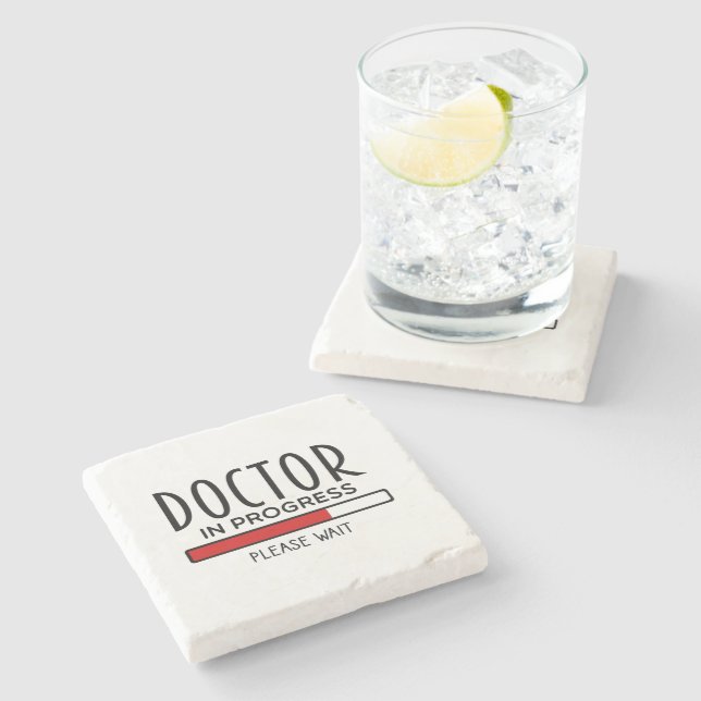Funny Doctor In Progress Med School Student  Stone Coaster (Side)