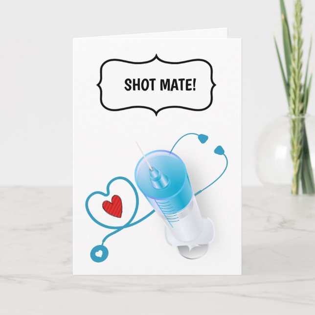Funny doctor nurse congratulations injection DIY Card (Front)