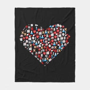 Funny Doctor Nurse print Gift Medical accessorIes Fleece Blanket