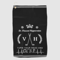 Funny Doctor Physician Custom Name Monogram Black