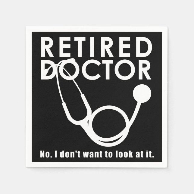 Funny Doctor Retirement Medical Theme Napkins (Front)