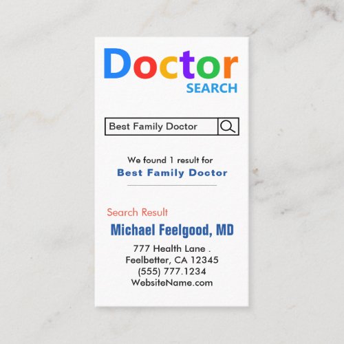 Funny Doctor Search Advertising  Business Card