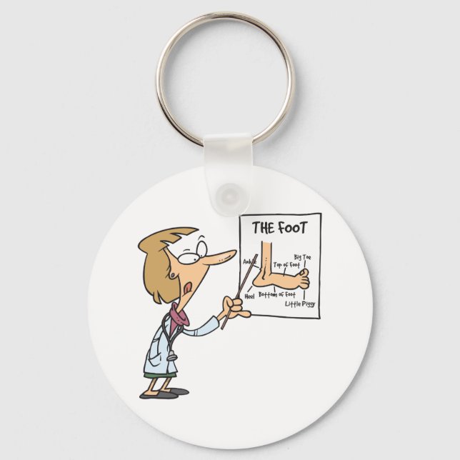 Funny Doctor Teaching Foot Anatomy Keychain (Front)