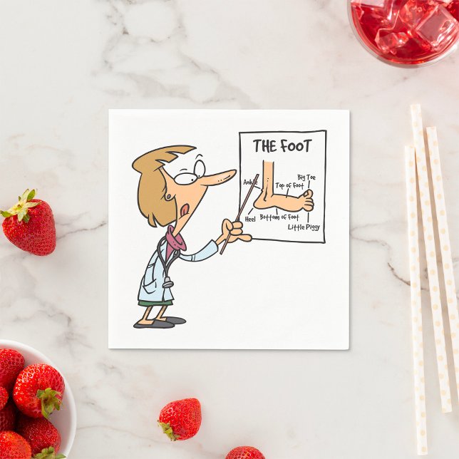 Funny Doctor Teaching Foot Anatomy Napkins (Creator Uploaded)
