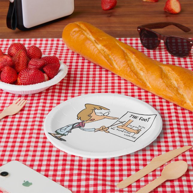 Funny Doctor Teaching Foot Anatomy Paper Plates (Creator Uploaded)