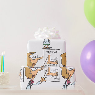 Funny Doctor Teaching Foot Anatomy Wrapping Paper