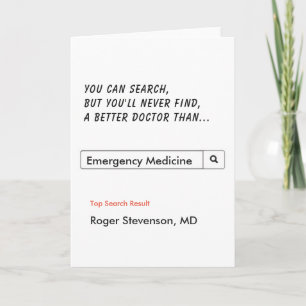 Funny Doctor Thank You Emergency Medicine Card