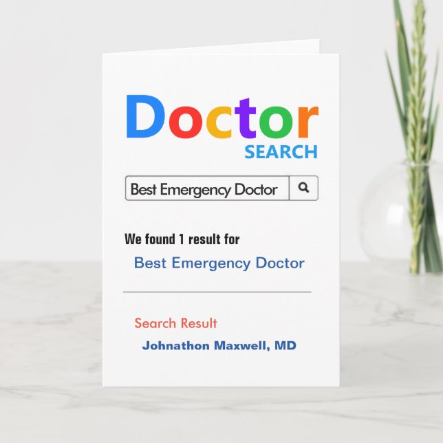 Funny Doctor Thank You Emergency Medicine Card (Front)