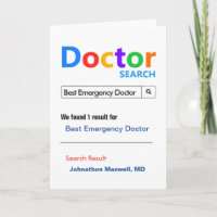 Funny Doctor Thank You Emergency Medicine Card