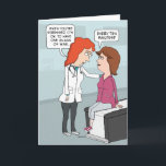 Funny Doctor Wine Advice Birthday Card<br><div class="desc">This funny birthday card features a doctor dispensing some good news about drinking wine,  and a patient who wants to take it even further. Cheers!

Thanks for choosing this original design by © Chuck Ingwersen and supporting me — an independent artist! I post cartoons every day on Instagram: https://www.instagram.com/captainscratchy</div>