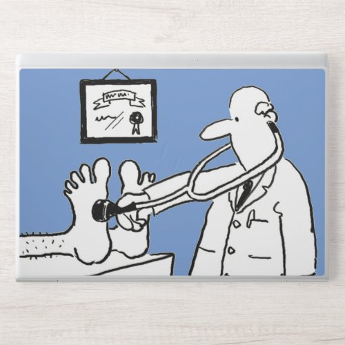 Funny Doctor with Stethoscope Checking Feet HP Laptop Skin