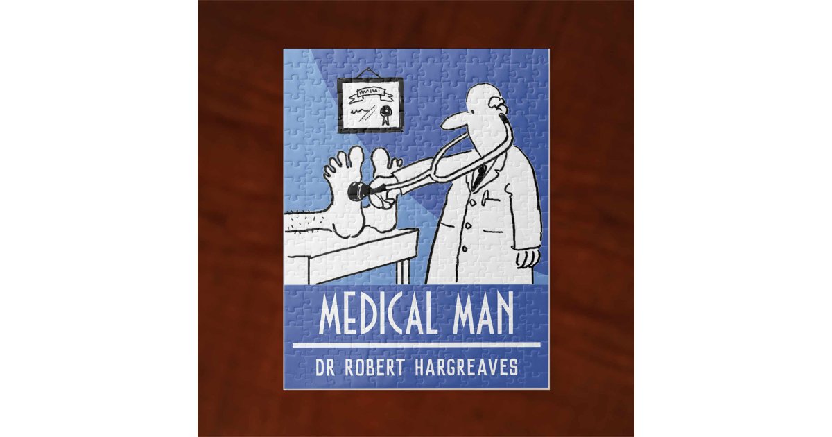 Funny Doctor with Stethoscope Checking Feet Jigsaw Puzzle | Zazzle