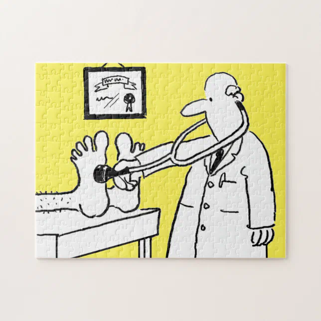 Funny Doctor with Stethoscope Jigsaw Puzzle | Zazzle