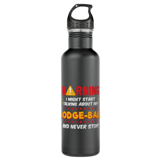 Funny Dodgeball Joke Graphic Stainless Steel Water Bottle (Front)