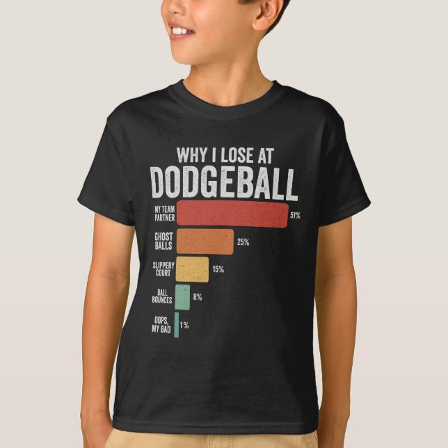 Funny Dodgeball Sport Why I Lose At Dodgeball   T-Shirt (Front)