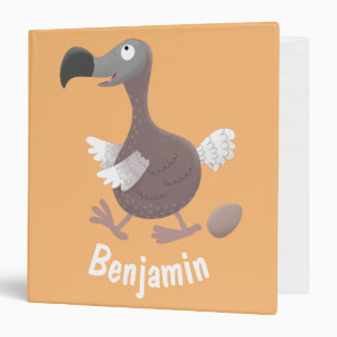 Funny dodo bird cartoon illustration 3 ring binder