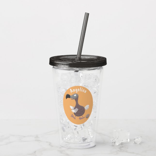 Funny dodo bird cartoon illustration acrylic tumbler (Back Ice)