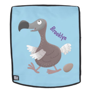 Funny dodo bird cartoon illustration backpack