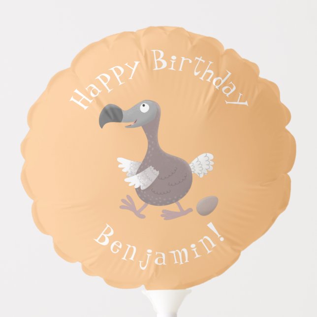 Funny dodo bird cartoon illustration balloon (Front)