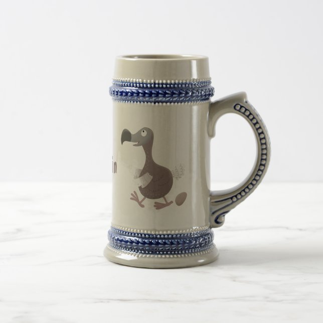 Funny dodo bird cartoon illustration beer stein (Right)