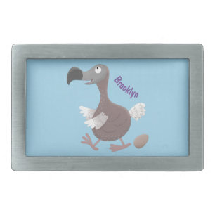 Funny dodo bird cartoon illustration belt buckle