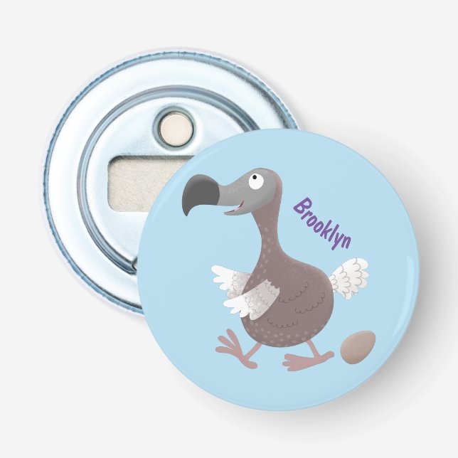 Funny dodo bird cartoon illustration bottle opener (Front)