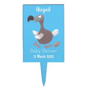 Funny dodo bird cartoon illustration cake topper