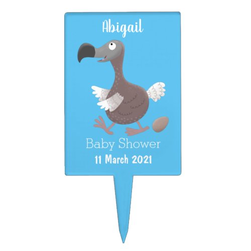 Funny dodo bird cartoon illustration cake topper